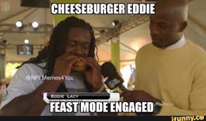 #SeattleSeahawks from #beastmode to #feastmode — #CheeseburgerEddie to try and “Fit” in
